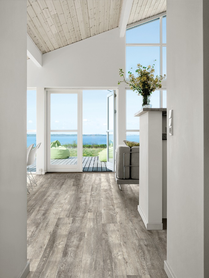 Eastern Flooring RockLock Plus Room Scene With Timberline Floor Sample On It